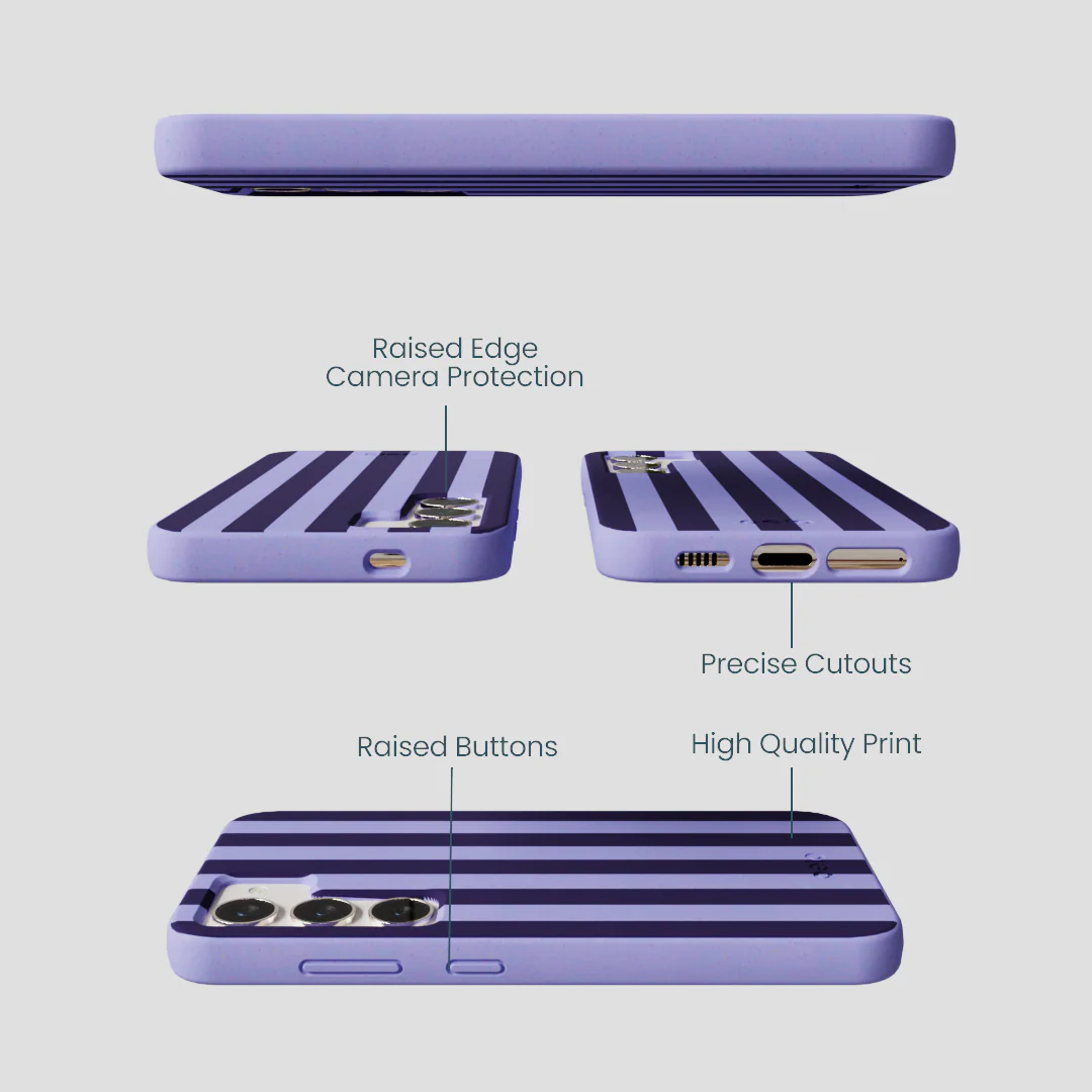 Lavender Big Plum Stripes Samsung Galaxy S24 Case - Image 3