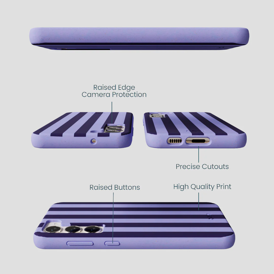 Lavender Big Plum Stripes Samsung Galaxy S24+(Plus) Case - Image 3