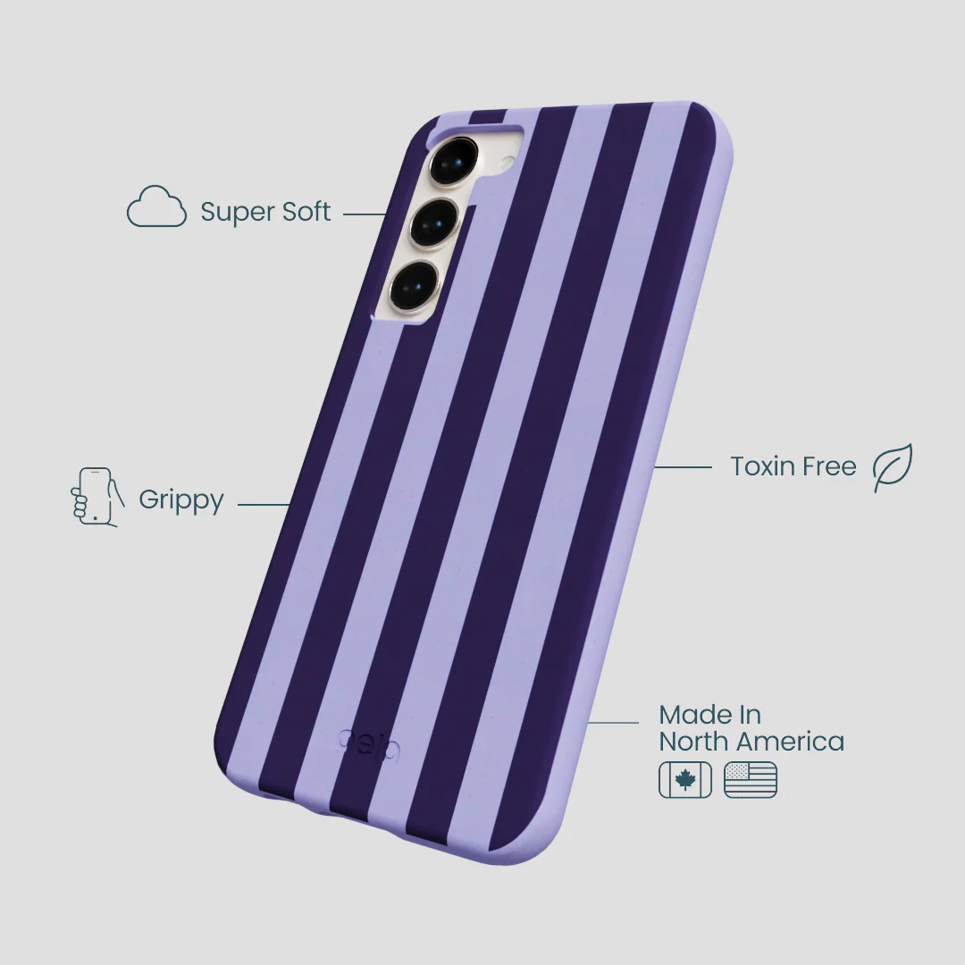 Lavender Big Plum Stripes Samsung Galaxy S24+(Plus) Case - Image 4