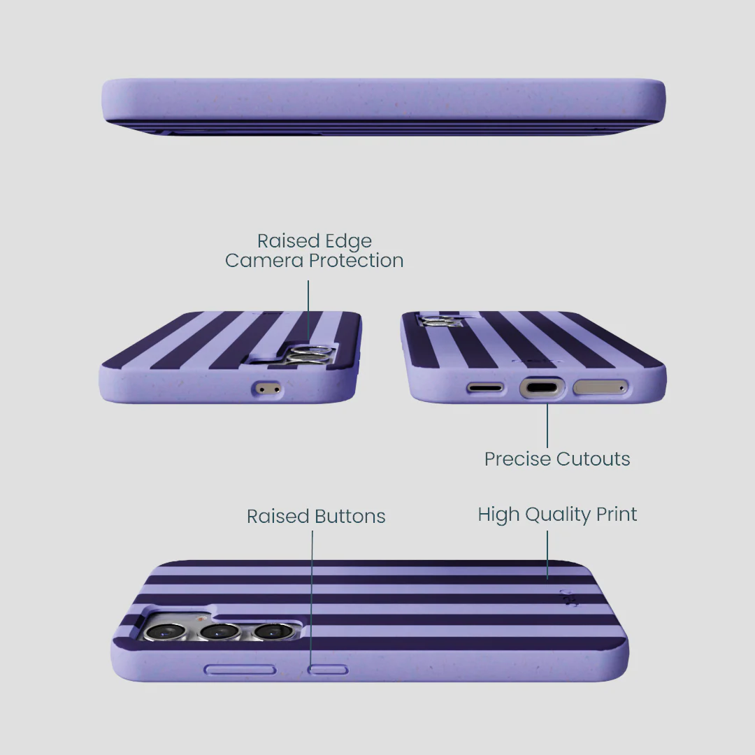 Lavender Big Plum Stripes Samsung Galaxy S25 Case - Image 3