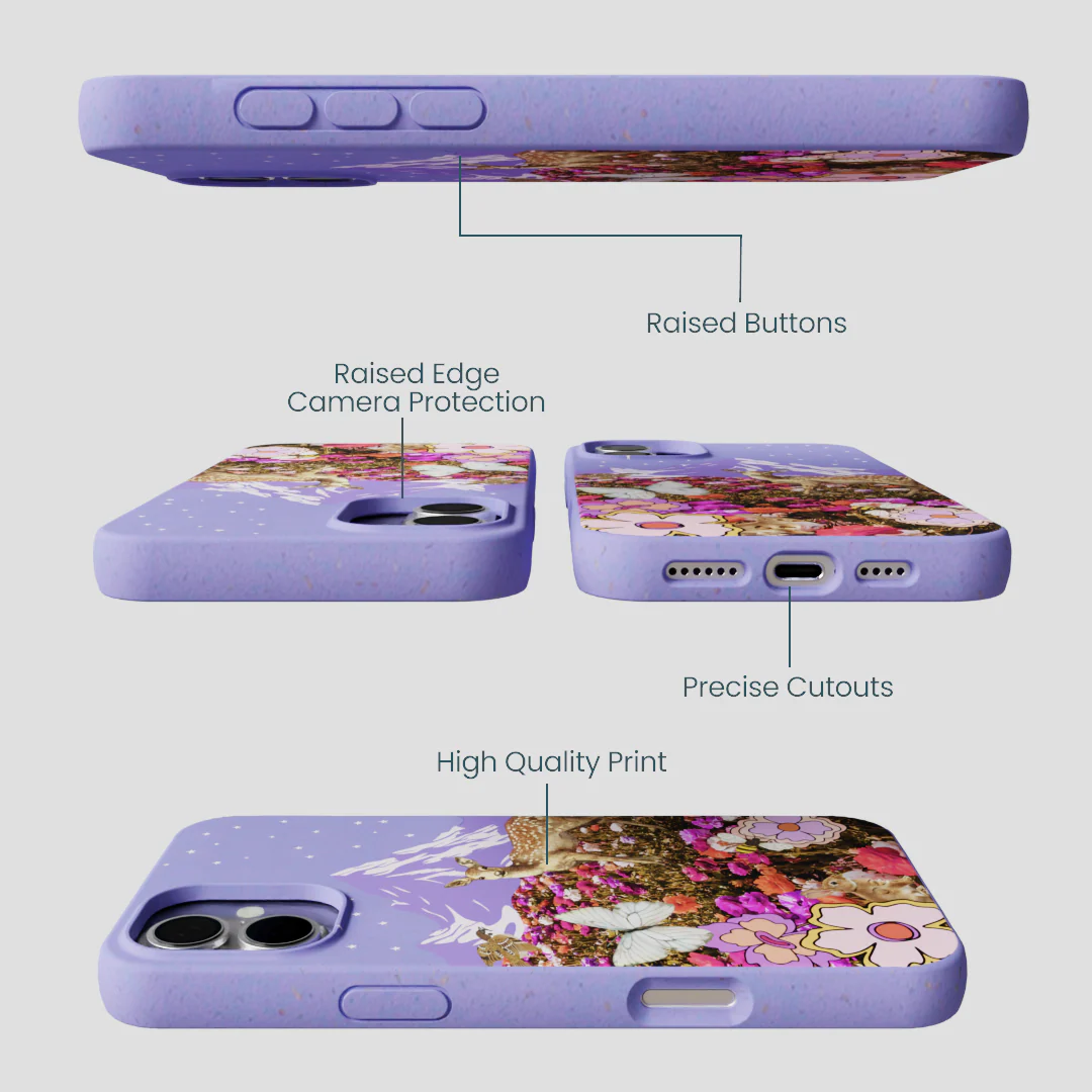 Lavender Deer Meadow iPhone 16 Plus Case - Image 3