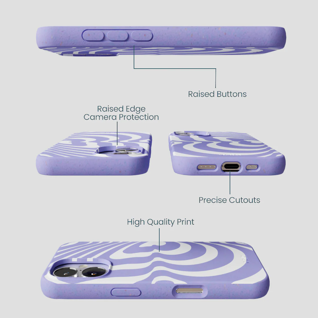 Lavender Flutter Left iPhone 16 Case - Image 3