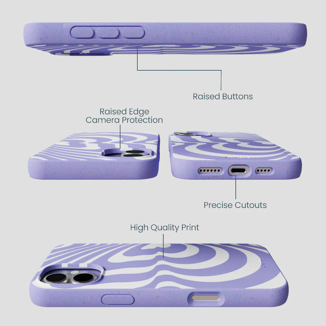 Lavender Flutter Left iPhone 16 Plus Case - Image 3