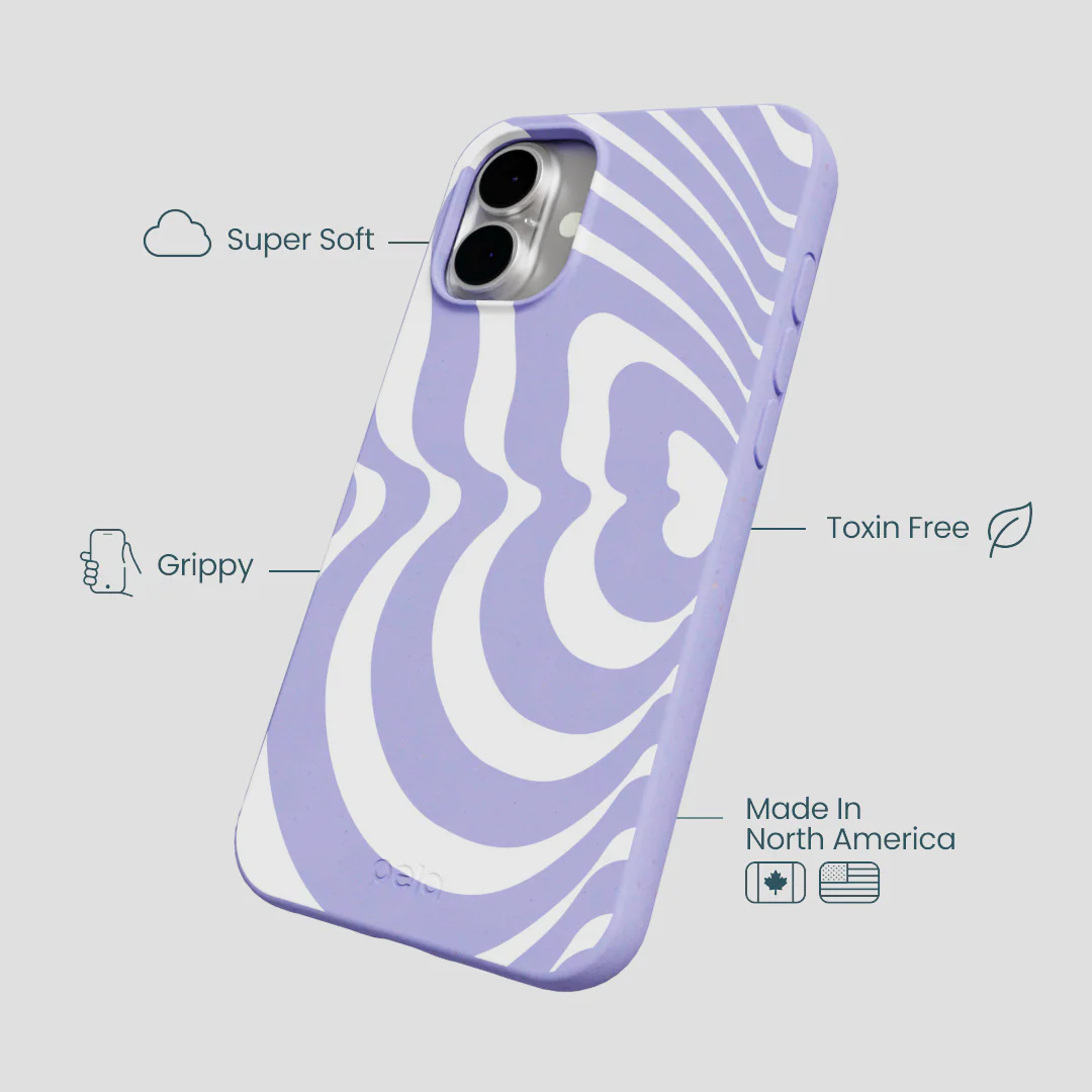 Lavender Flutter Left iPhone 16 Plus Case - Image 4