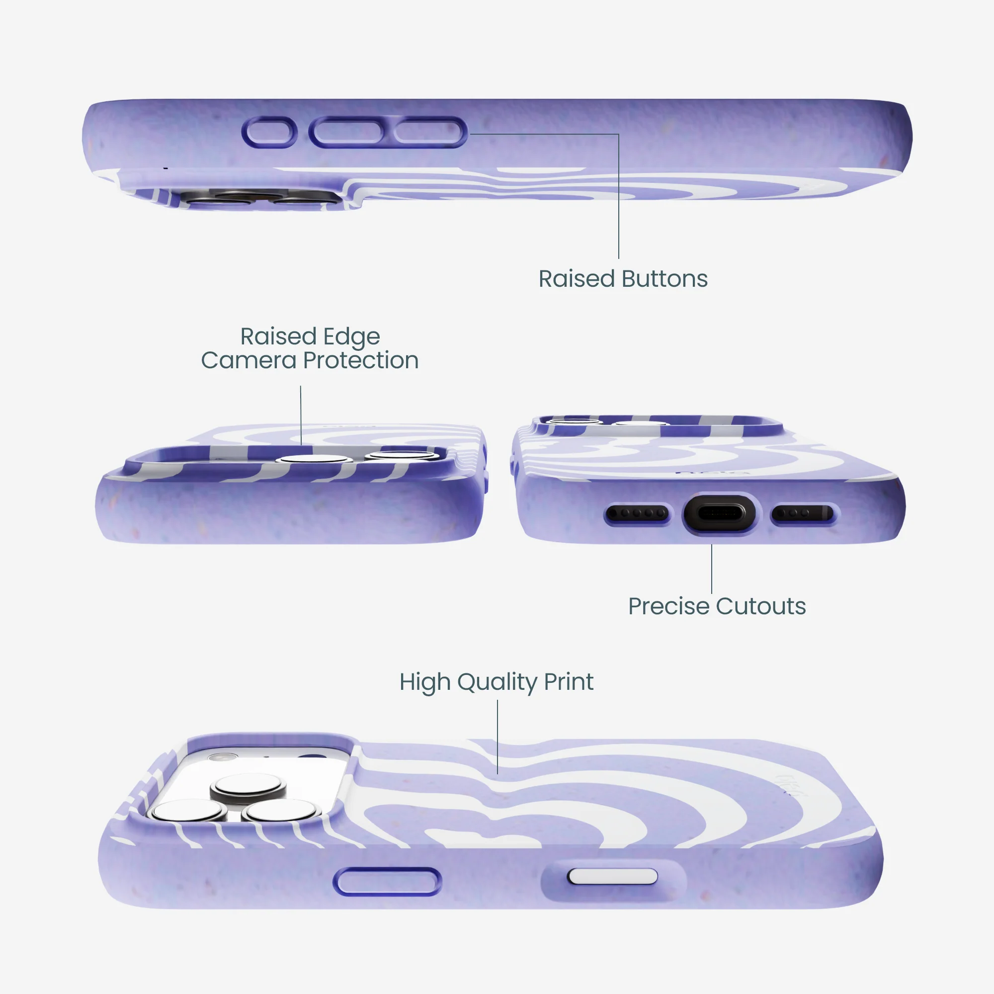Lavender Flutter Right iPhone 17 Pro Case - Image 3