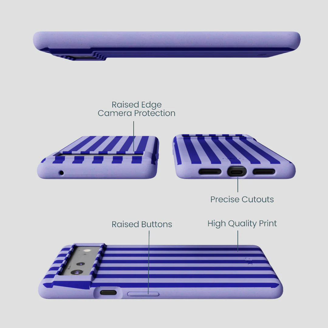 Lavender Indigo Stripes Google Pixel 6a Case - Image 2