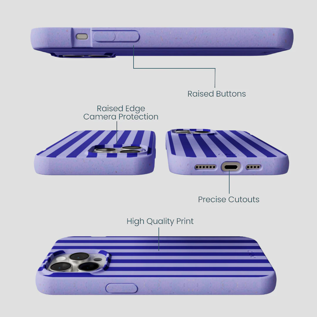 Lavender Indigo Stripes iPhone 15 Pro Max Case - Image 3