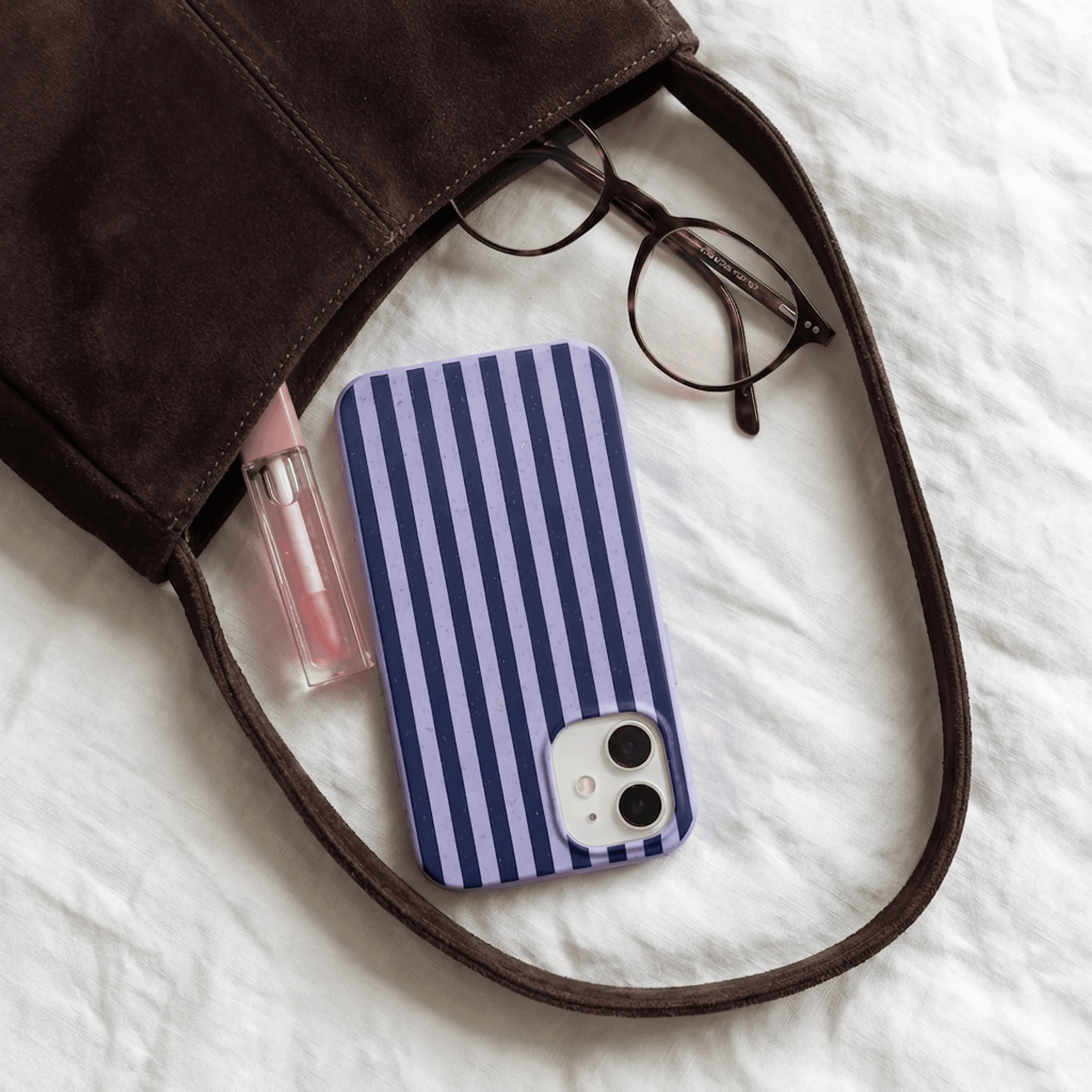Lavender Indigo Stripes iPhone 16 Plus Case - Image 2