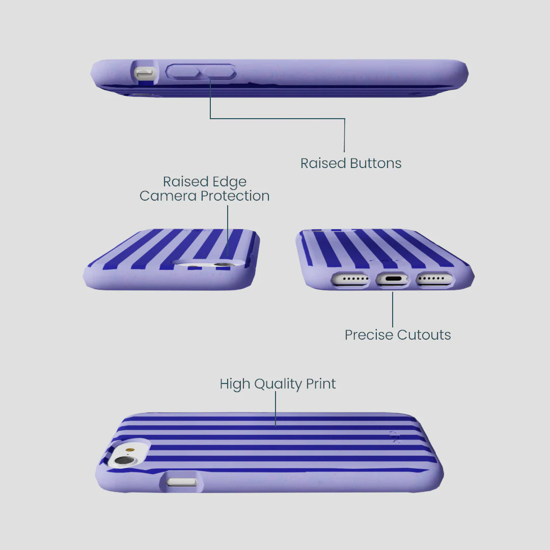 Lavender Indigo Stripes iPhone 6/6s/7/8/SE Case - Image 3
