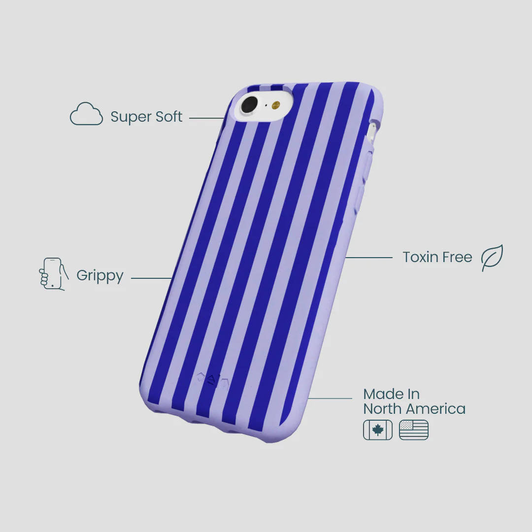 Lavender Indigo Stripes iPhone 6/6s/7/8/SE Case - Image 4