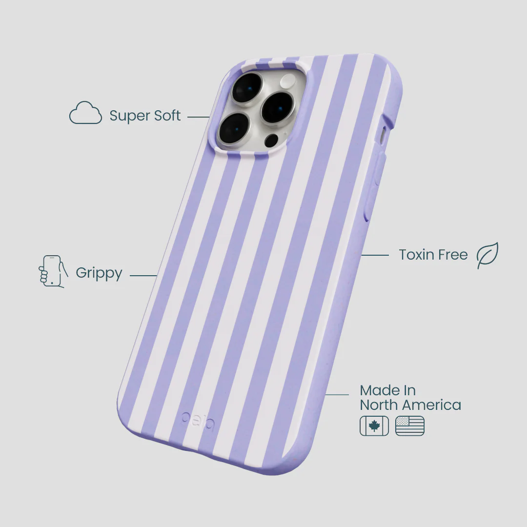 Lavender Lilac Stripes iPhone 15 Pro Max Case - Image 4