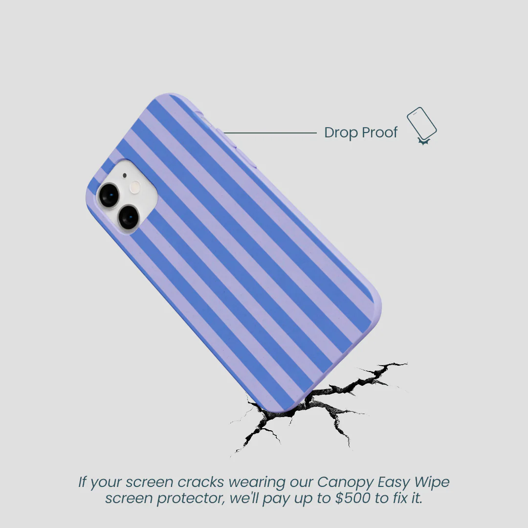Lavender Periwinkle Stripes iPhone 12 Mini Case - Image 4