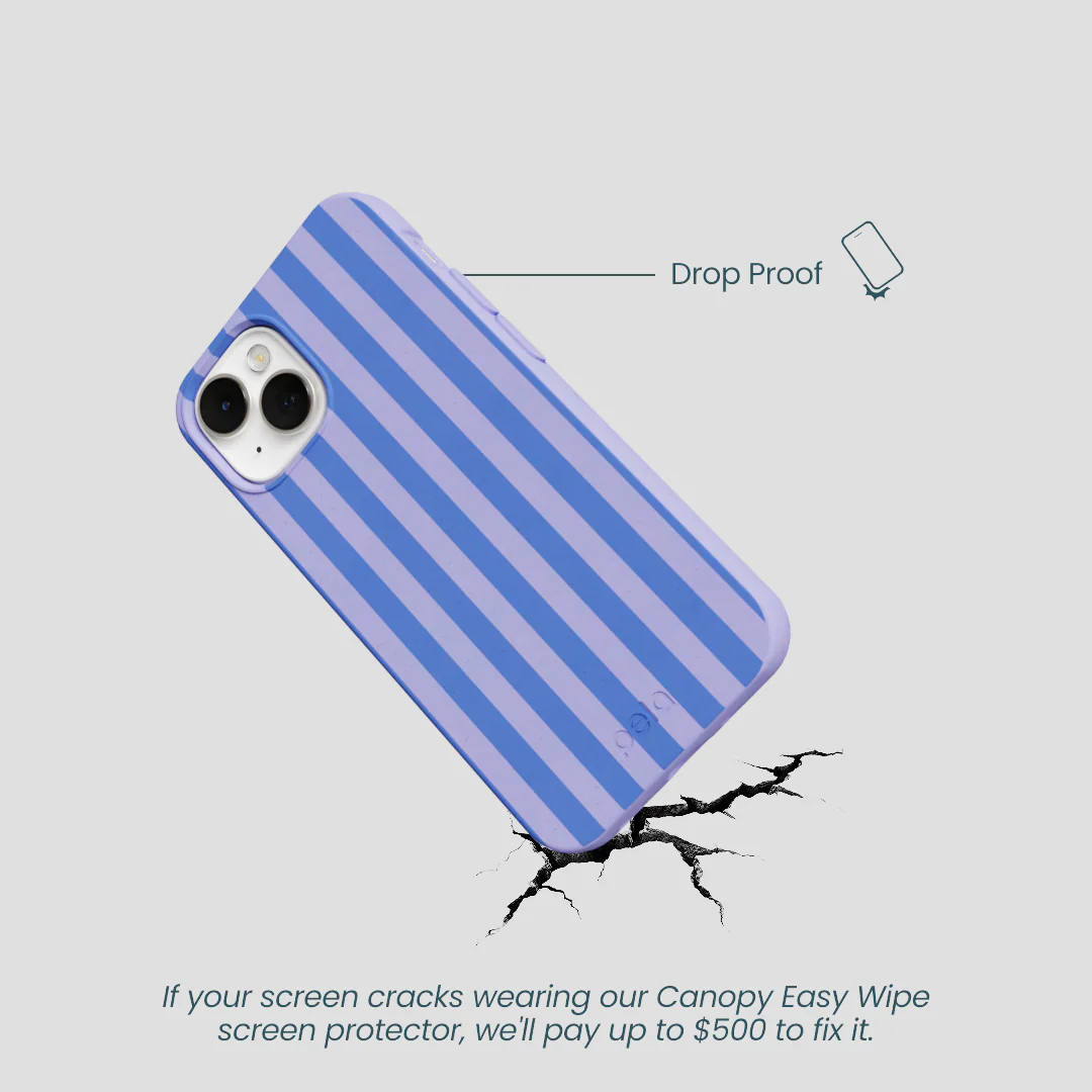 Lavender Periwinkle Stripes iPhone 13 Mini Case - Image 4