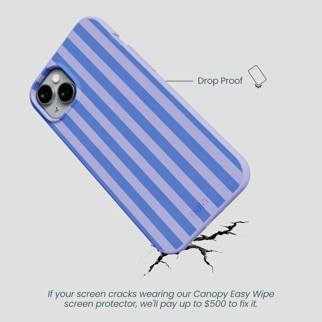 Lavender Periwinkle Stripes iPhone 15 Plus Case - Image 4