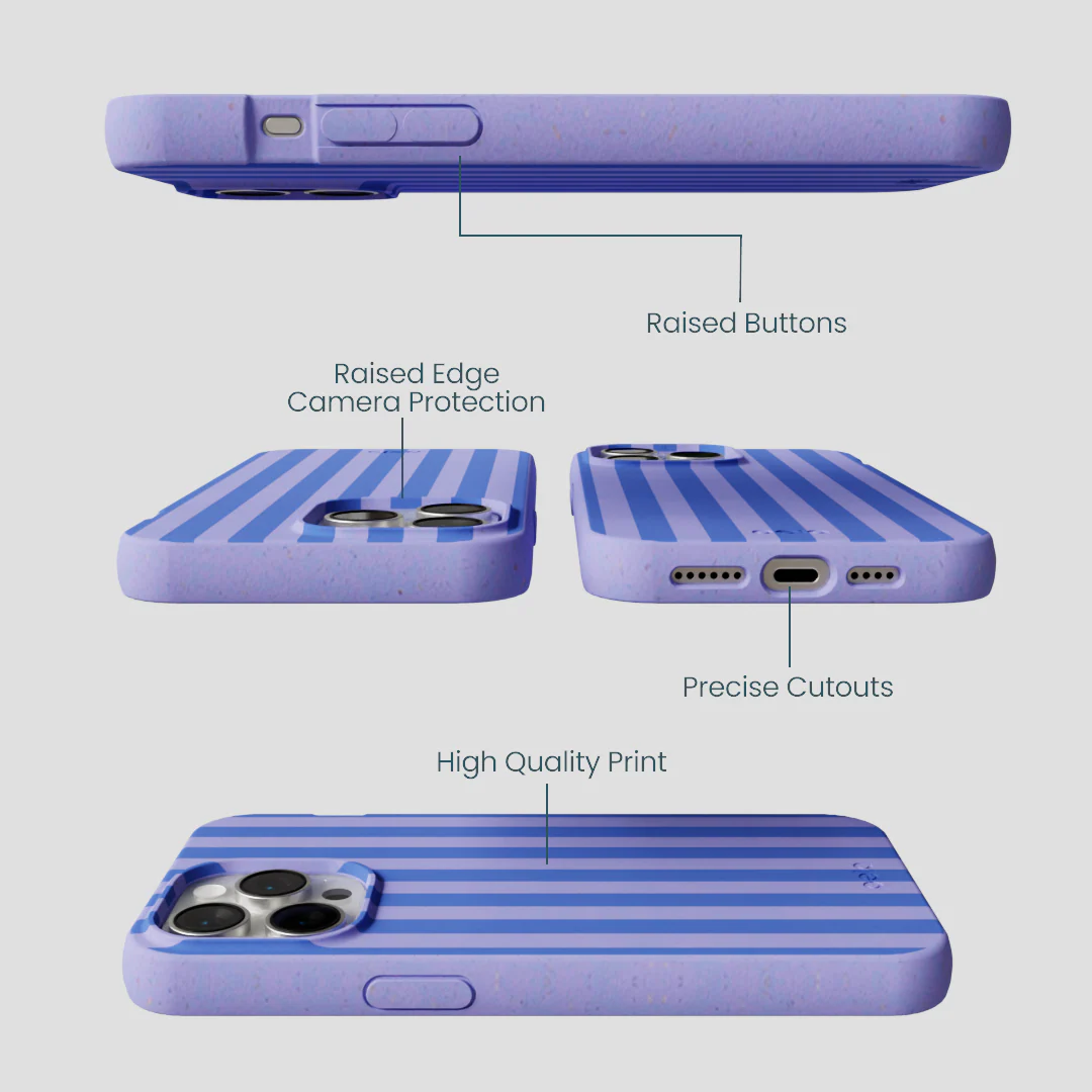 Lavender Periwinkle Stripes iPhone 15 Pro Max Case - Image 2