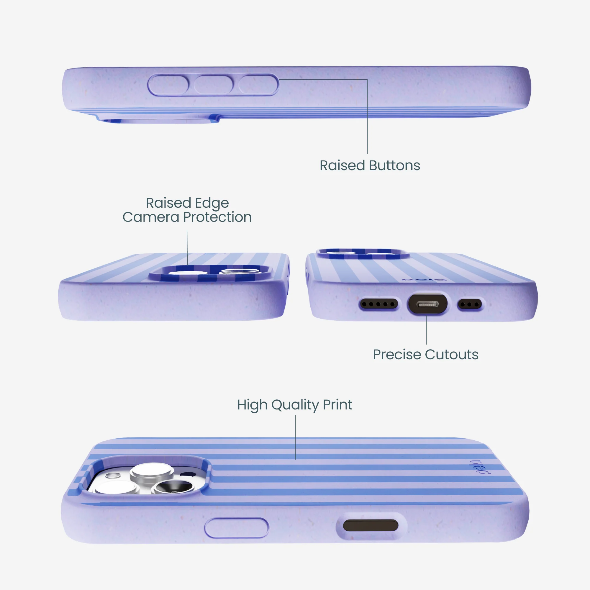 Lavender Periwinkle Stripes iPhone 16 Pro Max Case - Image 2