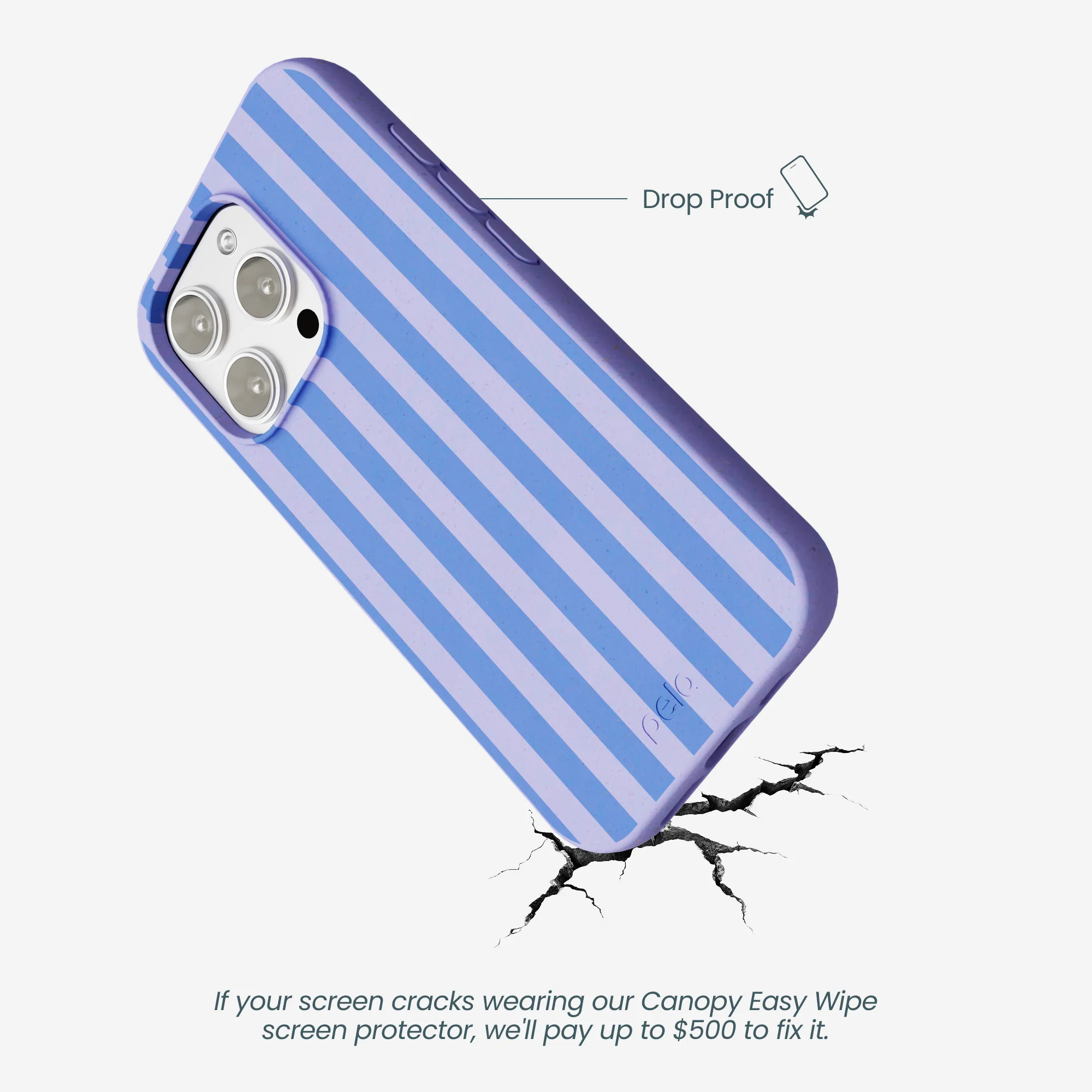 Lavender Periwinkle Stripes iPhone 16 Pro Max Case - Image 4