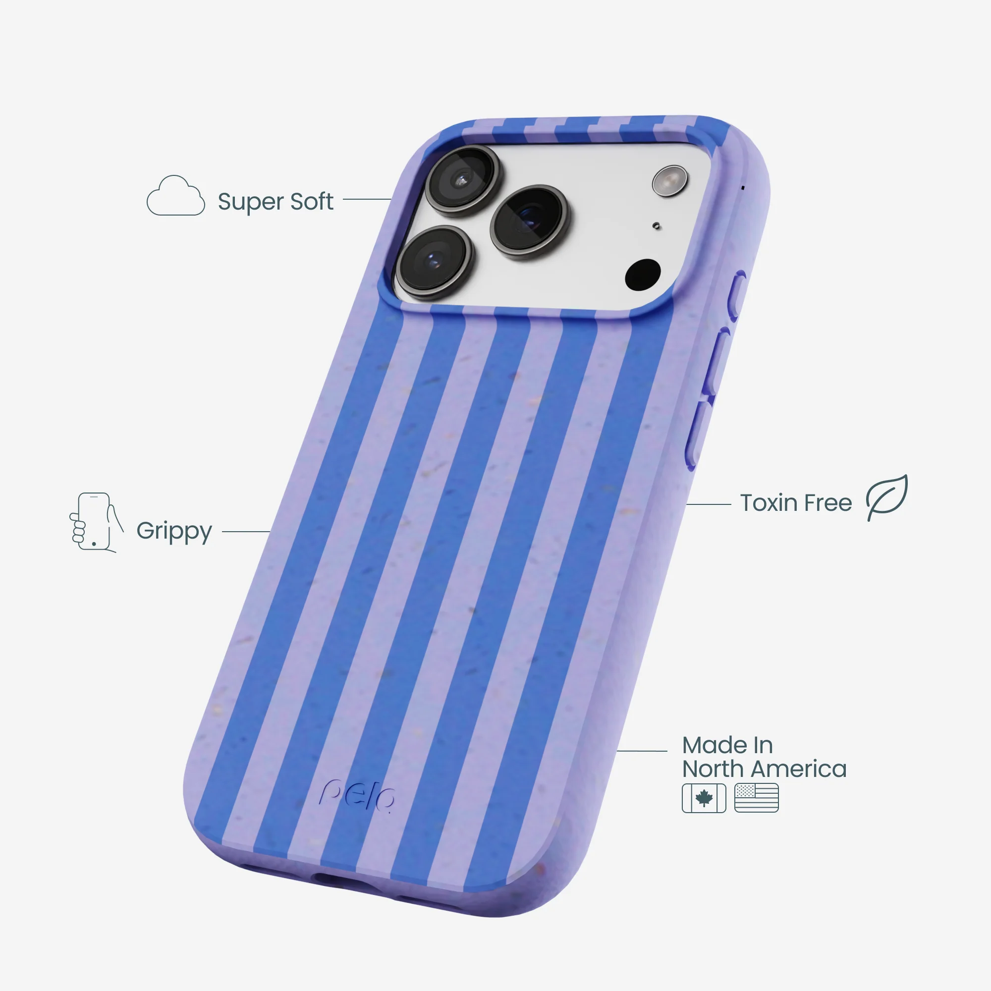 Lavender Periwinkle Stripes iPhone 17 Pro Case - Image 3