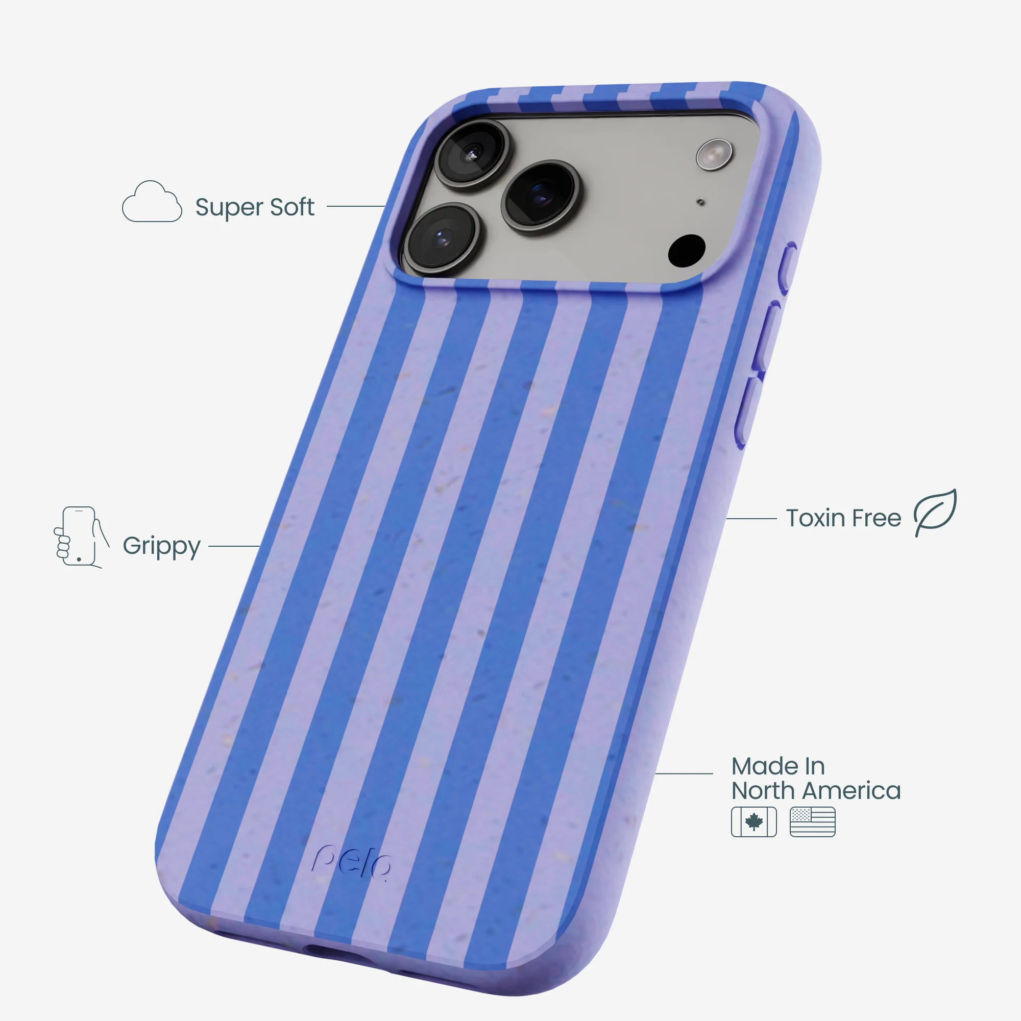 Lavender Periwinkle Stripes iPhone 17 Pro Max Case - Image 3