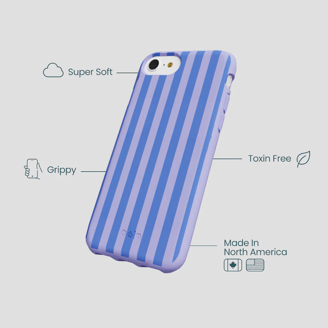 Lavender Periwinkle Stripes iPhone 6/6s/7/8/SE Case - Image 3