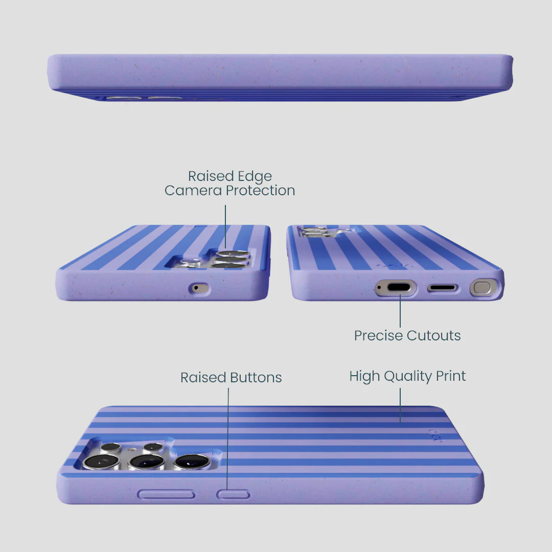 Lavender Periwinkle Stripes Samsung Galaxy S25 Ultra Case - Image 2