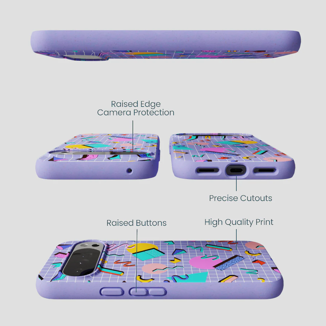 Lavender Retro Grid Google Pixel 10 Pro XL Case - Image 2
