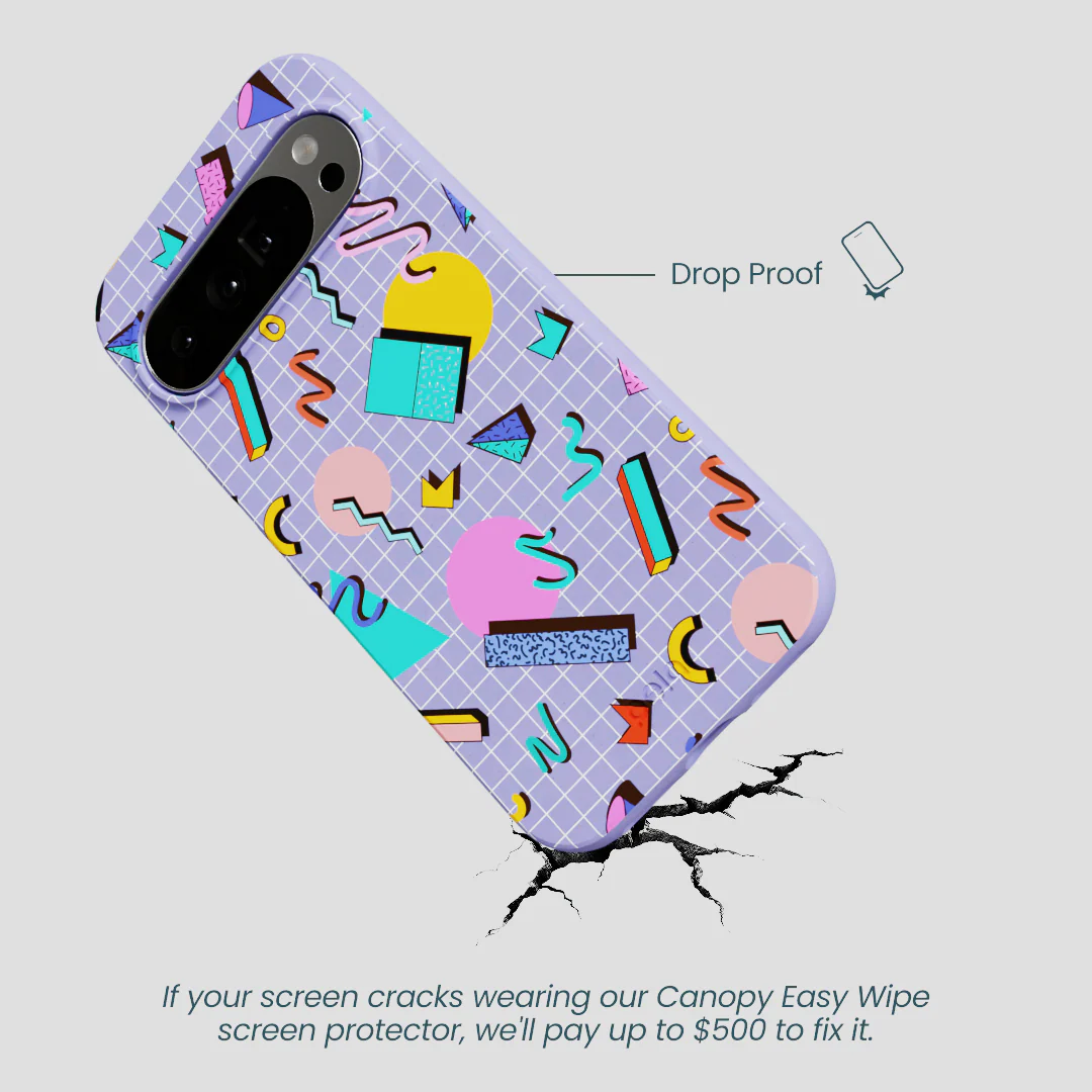 Lavender Retro Grid Google Pixel 10 Pro XL Case - Image 4