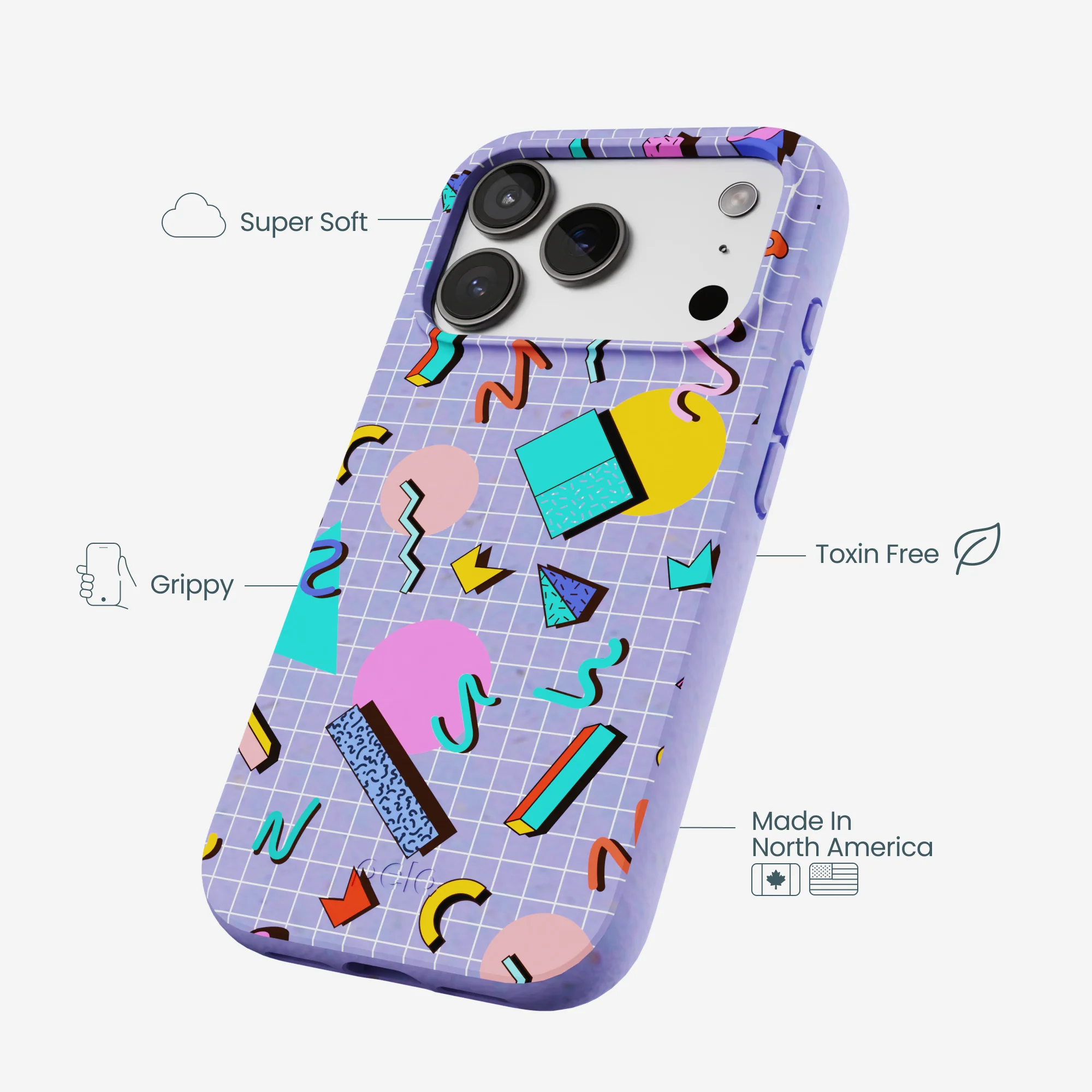 Lavender Retro Grid iPhone 17 Pro Case - Image 4