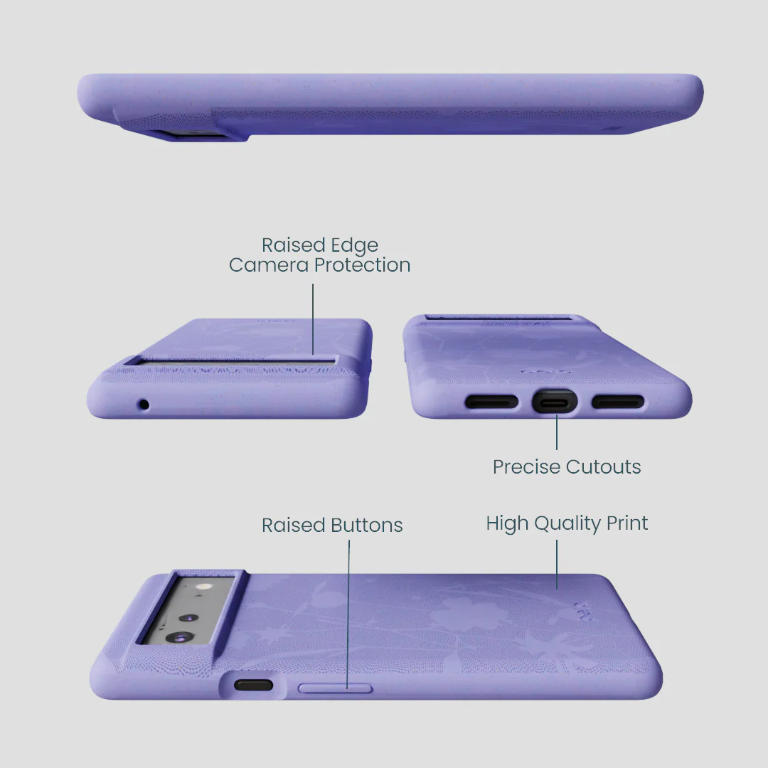 Lavender Wildflower Stitching Google Pixel 6a Case - Image 3