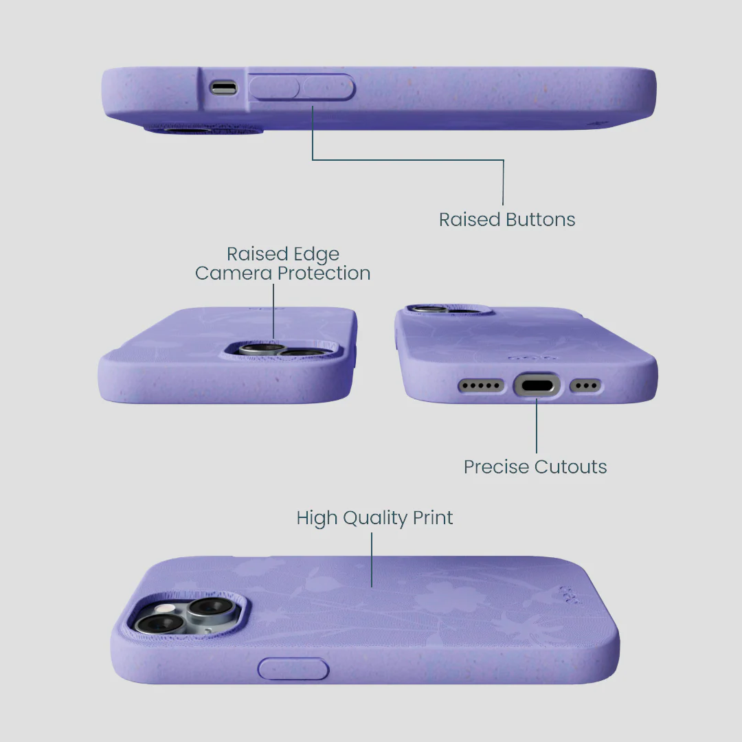 Lavender Wildflower Stitching iPhone 15 Case - Image 3