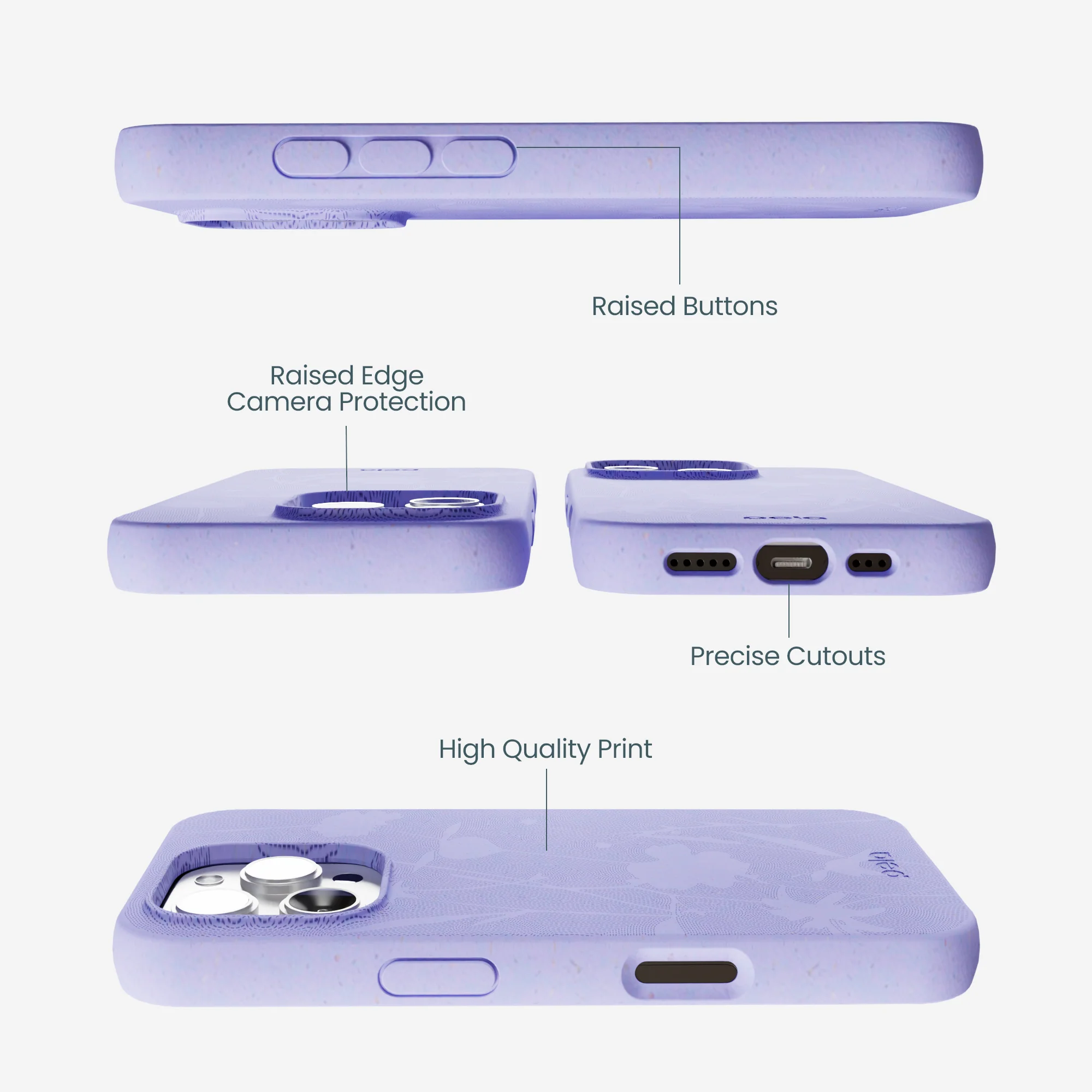 Lavender Wildflower Stitching iPhone 16 Pro Max Case - Image 3