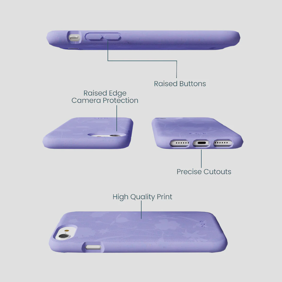 Lavender Wildflower Stitching iPhone 6/6s/7/8/SE Case - Image 3
