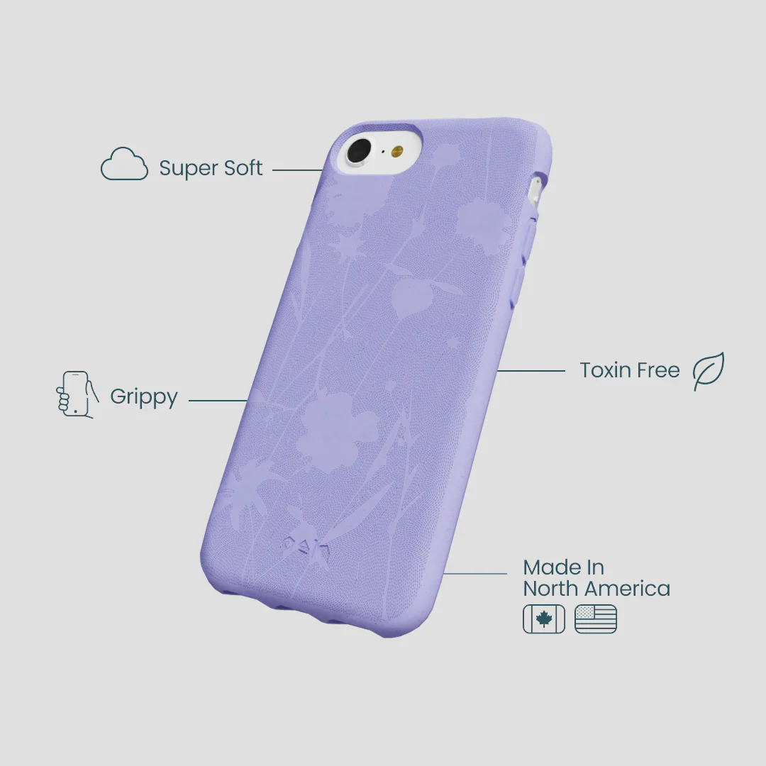 Lavender Wildflower Stitching iPhone 6/6s/7/8/SE Case - Image 4