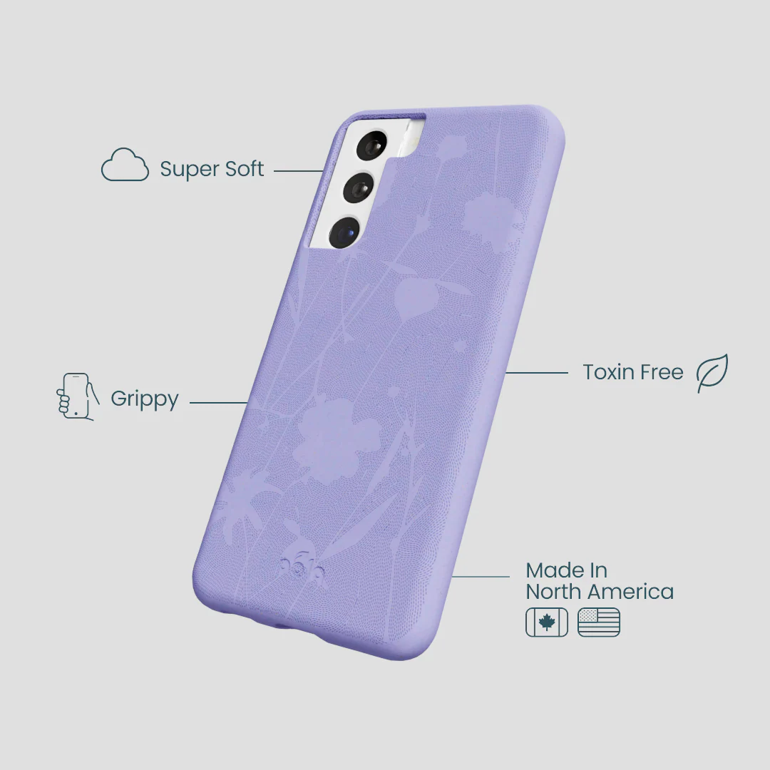 Lavender Wildflower Stitching Samsung Galaxy S21 Case - Image 4