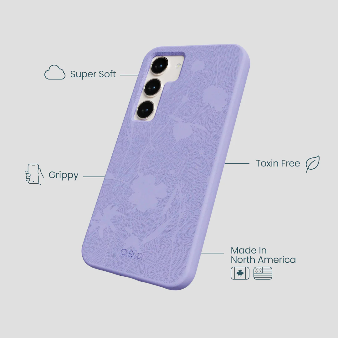 Lavender Wildflower Stitching Samsung Galaxy S23 Case - Image 4