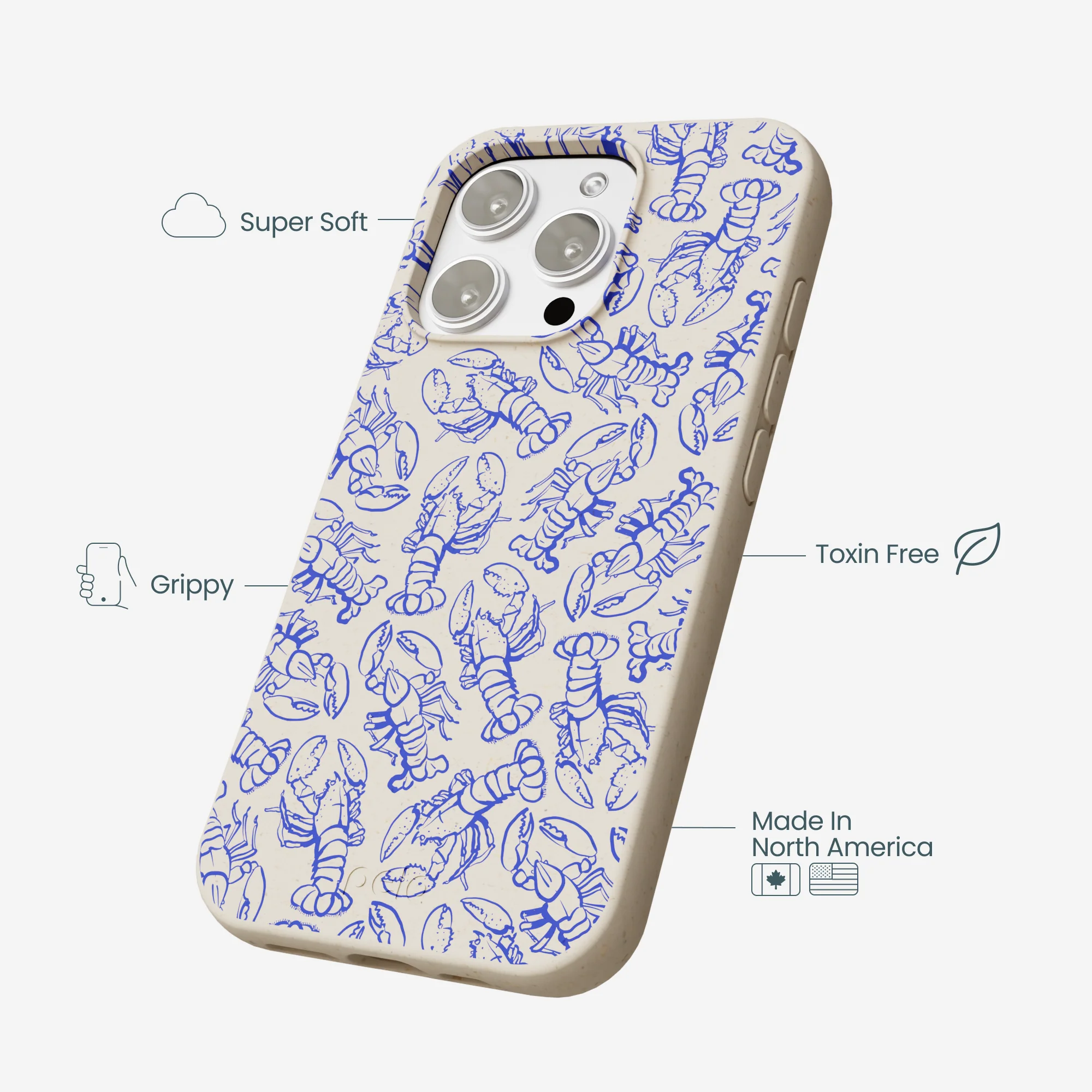 London Fog Blue Lobster iPhone 16 Pro Max Case - Image 4