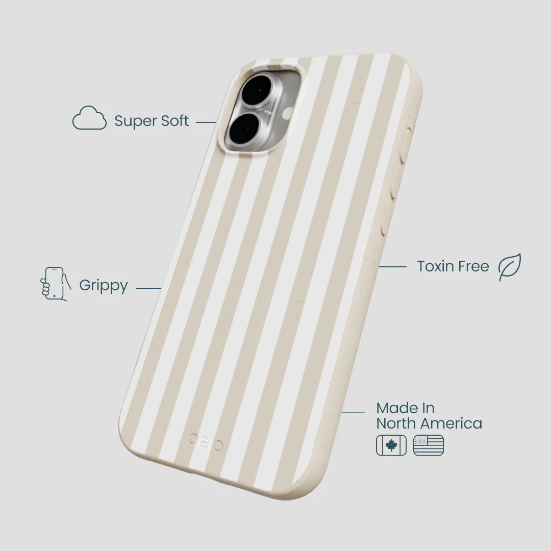 London Fog Cappuccino Stripes iPhone 16 Plus Case - Image 4
