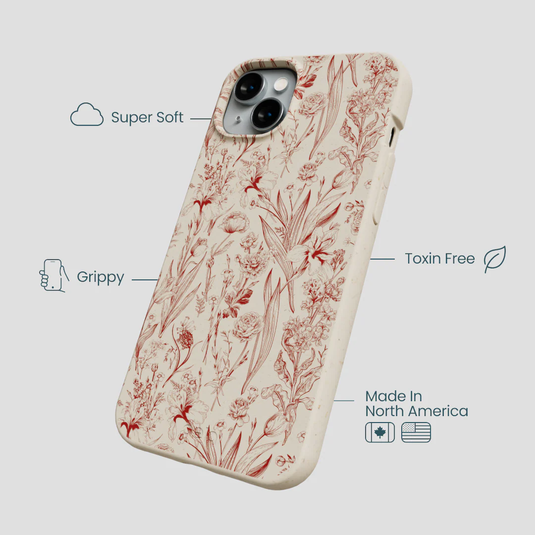 London Fog Crimson Bouquet iPhone 15 Plus Case - Image 4