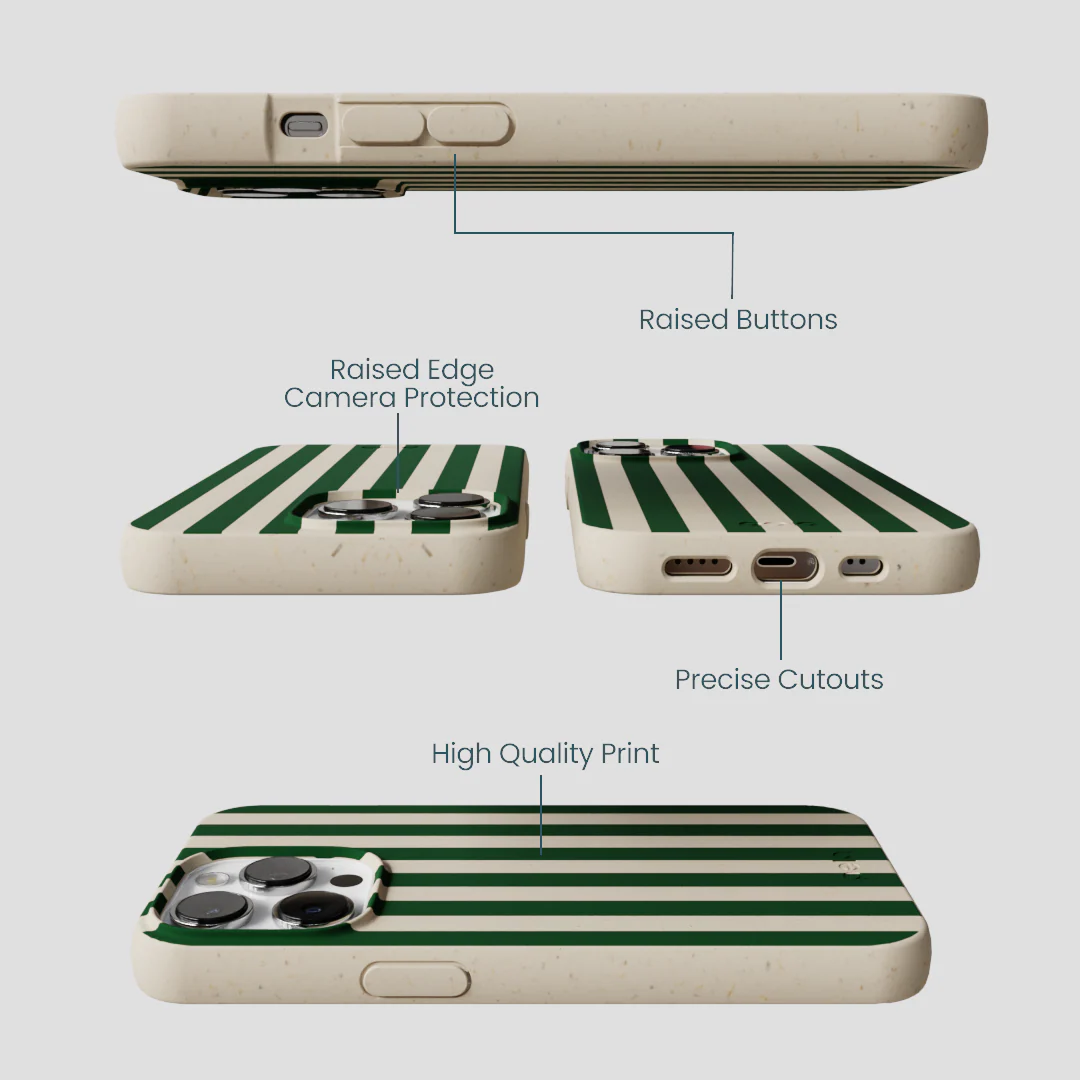 London Fog Evergreen Stripes iPhone 13 Pro Max Case - Image 3