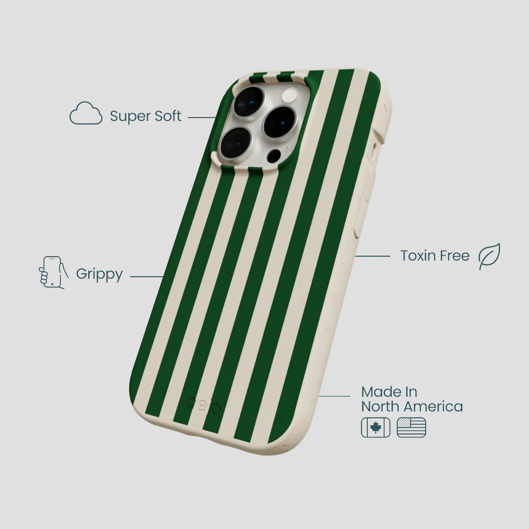 London Fog Evergreen Stripes iPhone 14 Pro Case - Image 4