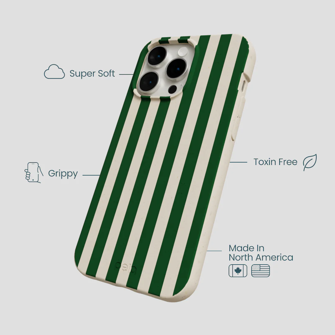 London Fog Evergreen Stripes iPhone 14 Pro Max Case - Image 4