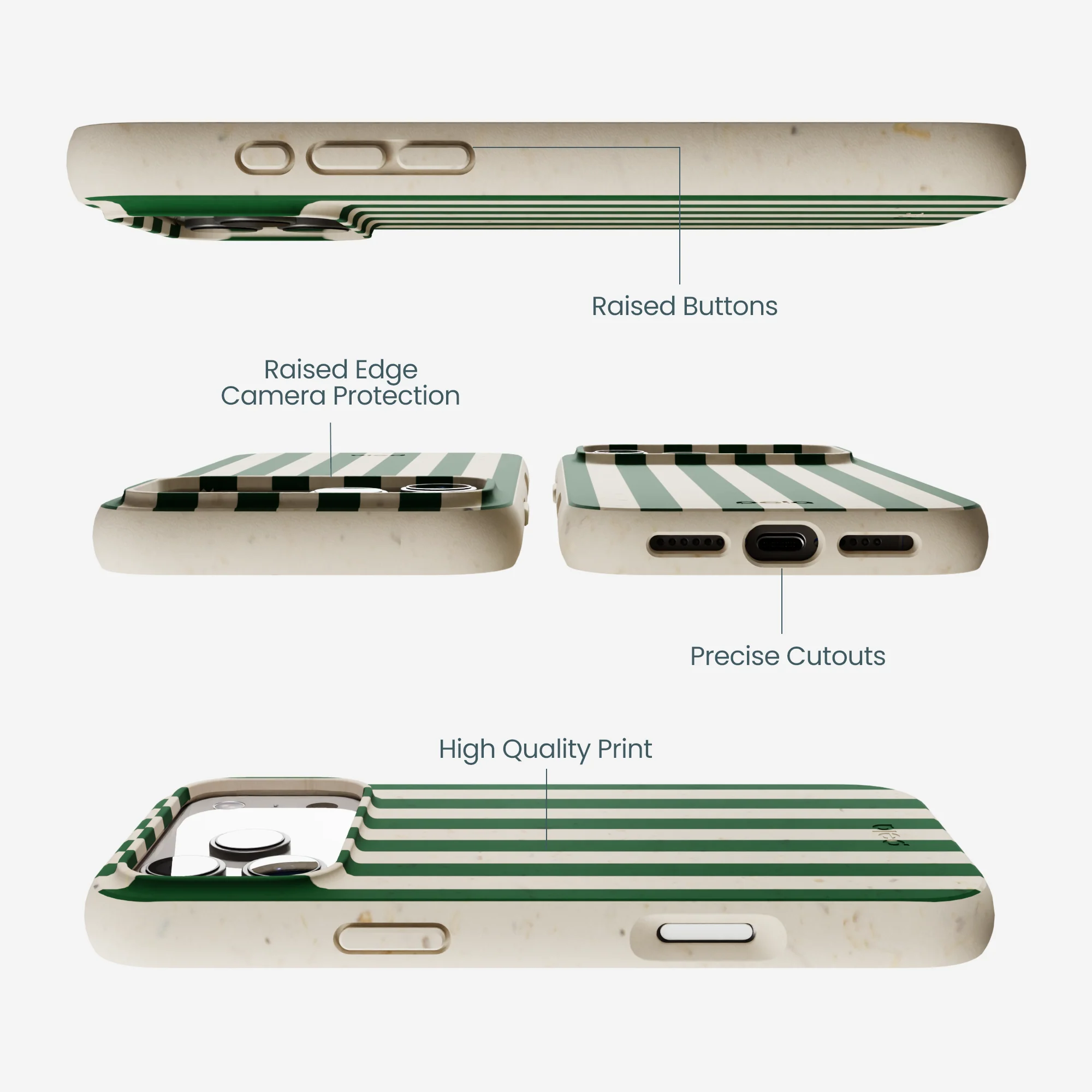 London Fog Evergreen Stripes iPhone 17 Pro Max Case - Image 3