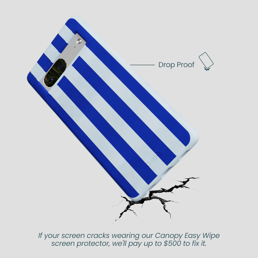 Powder Blue Big Cobalt Stripes Google Pixel 7 Case - Image 5