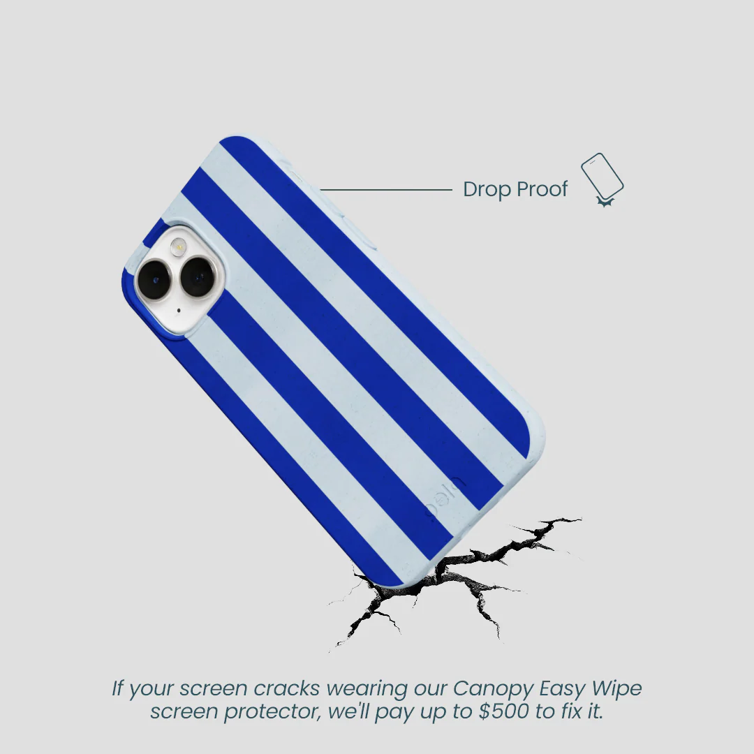 Powder Blue Big Cobalt Stripes iPhone 13 Mini Case - Image 5