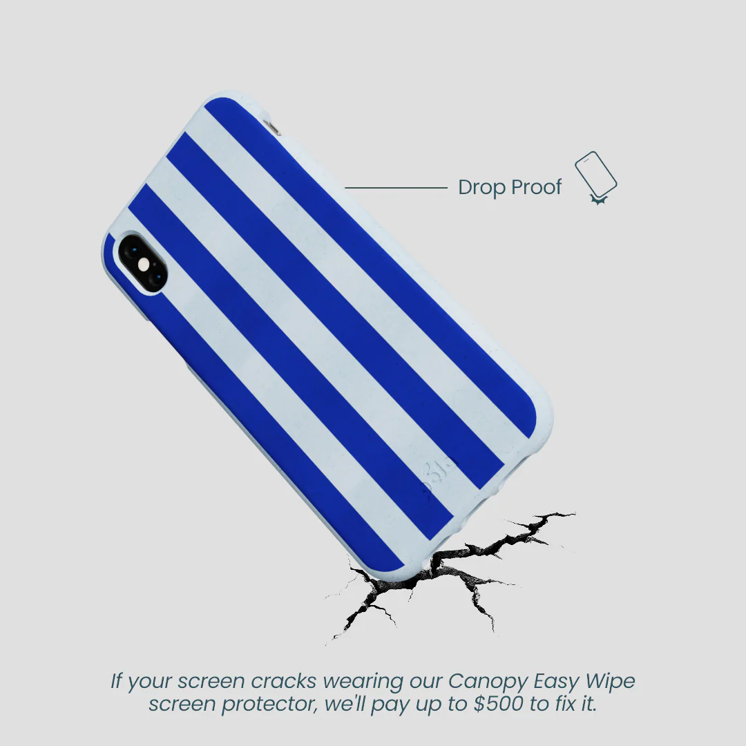 Powder Blue Big Cobalt Stripes iPhone XR Case - Image 5