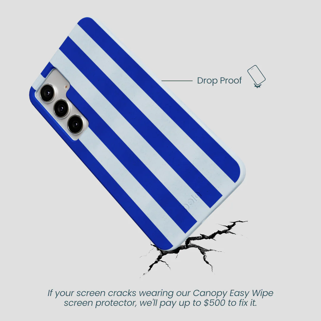 Powder Blue Big Cobalt Stripes Samsung Galaxy S25+(Plus) Case - Image 5