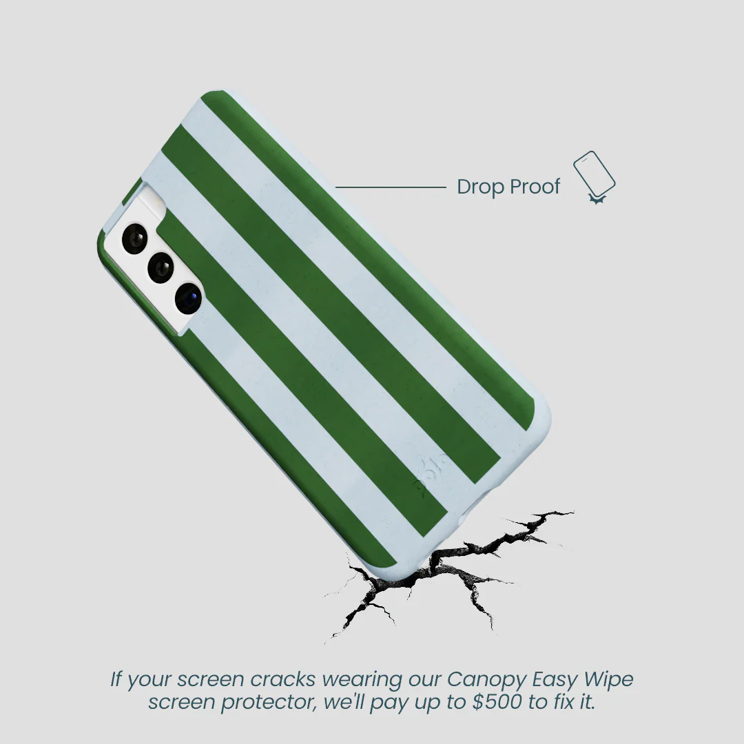 Powder Blue Big Evergreen Stripes Samsung Galaxy S22 Case - Image 5