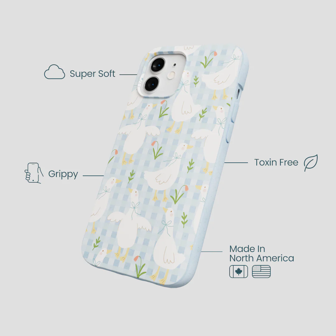 Powder Blue Blooming Quackers iPhone 12/ iPhone 12 Pro Case - Image 4