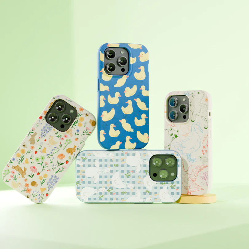 Powder Blue Blooming Quackers iPhone 14 Plus Case - Image 6