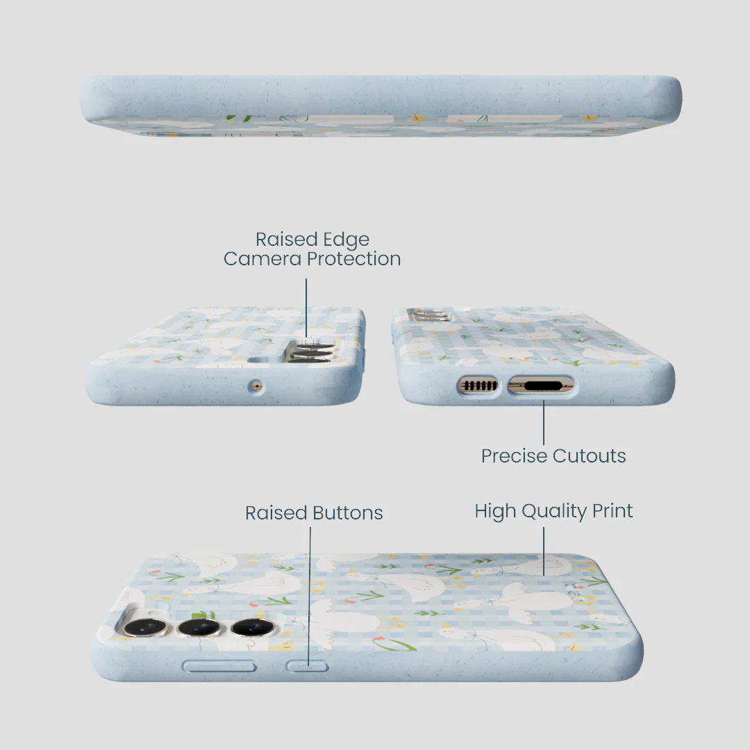 Powder Blue Blooming Quackers Samsung Galaxy S23+(Plus) Case - Image 3